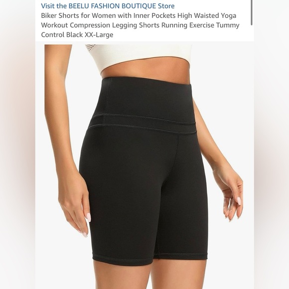 Black High-Waisted Bike Shorts - Picture 1 of 7